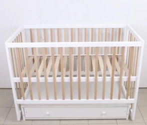 Pătuț Kuzya Sofia Alb Natur pe balansoar cu sertar cumpăra în Chișinau. Foto 2