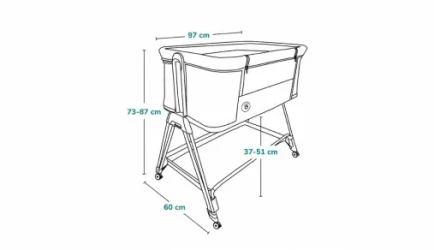 Кроватка Co-sleeper 2 в 1 Lionelo Luna Grey Concrete купить в Кишиневе. Фото 16