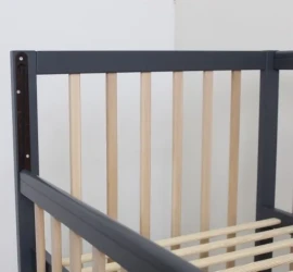 Детская кроватка Кузя София Антрацит Натур на маятнике с ящиком купить в Кишиневе. Фото 8
