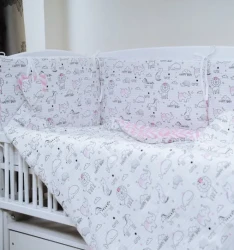 Lenjerie de patut 8 piese PernaMea HappyBaby Roz cumpăra în Chișinau. Foto 1
