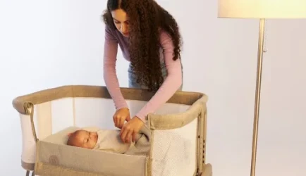 Кроватка Co-sleeper 2 в 1 Lionelo Luna Beige Sand купить в Кишиневе. Фото 11